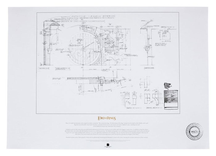 Weta Workshop Le Seigneur des Anneaux Blueprint Reproduction artistique Cul-de-Sac 59 x 42 cm Weta Workshop Le Seigneur des Anneaux Blueprint Reproduction artistique Cul-de-Sac 59 x 42 cm