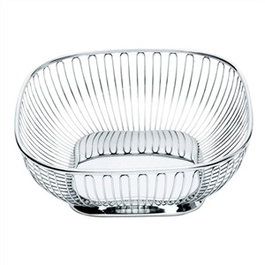 Alessi Panier Carré en Fil de Fer 845 en Acier Inoxydable 18/10