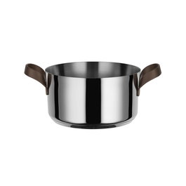 Alessi PU101/20 Casserole de 20 cm en acier inoxydable 18/10 avec deux anses, apte pour induction, design Patricia Urquiola