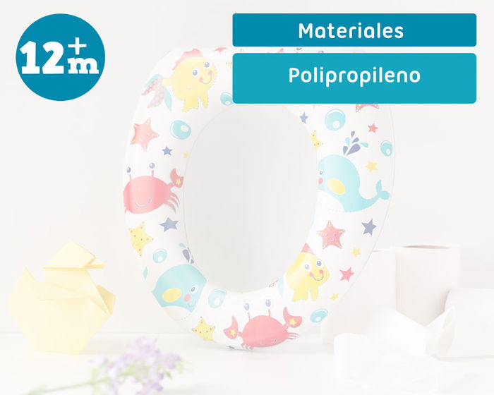 KioKids Réducteur de Toilette Apprentissage Pot Occéano, Siège WC Réducteur Acolchado pour Enfant +12 Mois, Multicolore