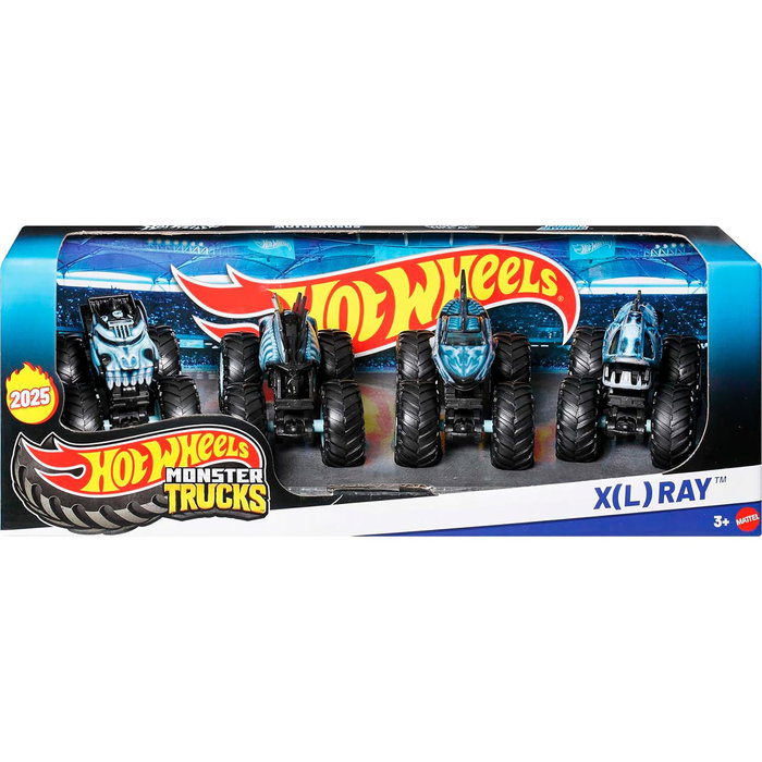 Hot Wheels - Pack de 4 Monster Trucks Rayons X Jgd67 - 4 Véhicules Différents - Prêts à S'affronter - Échelle 1:64 - Pour Enfants 3 Ans et Plus Hot Wheels - Pack de 4 Monster Trucks Rayons X Jgd67 - 4 Véhicules Différents - Prêts à S'affronter - Échelle 1:64 - Pour Enfants 3 Ans et Plus