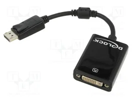 DELOCK Adaptateur DisplayPort femelle vers DVI-I (24+5) mâle, noir