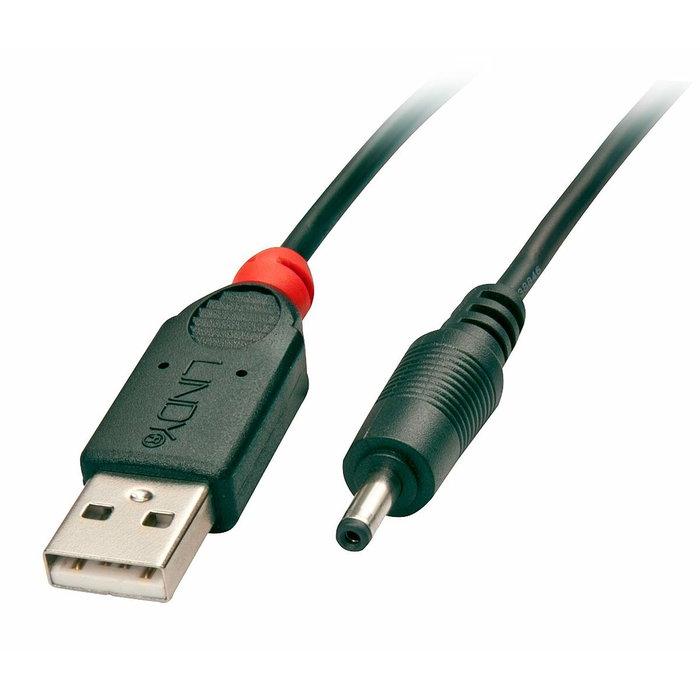 Lindy Câble USB 2.0 Type A vers DC 2,5mm/0,7mm, 1,5m, Noir