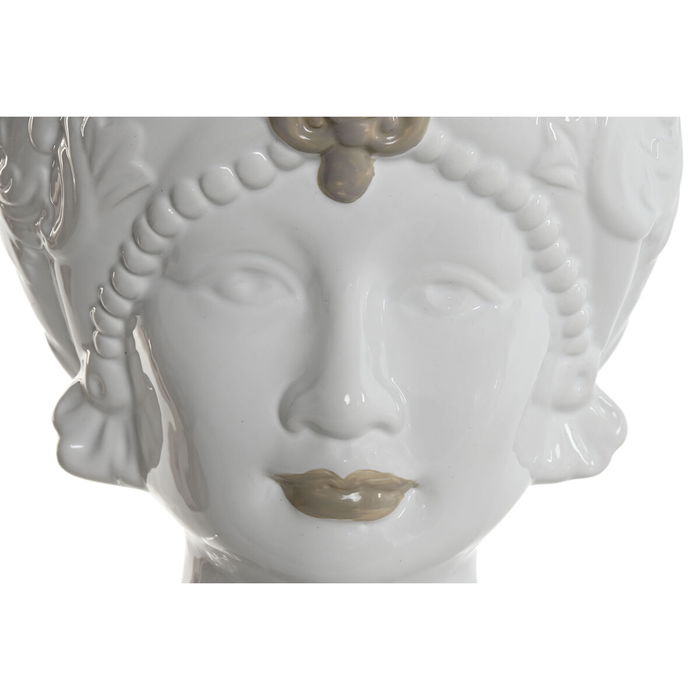 Cache-pot Home ESPRIT Blanc Beige Porcelaine 15 x 15 x 26.5 cm (2 Unités)