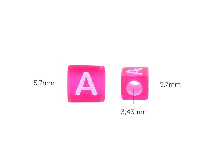 Innspiro Perles Cubes Lettres Plastique Mix Couleurs Pastel 6x6mm 300u. Sac Suspendu