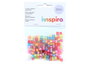 Innspiro Perles Cubes Lettres Plastique Mix Couleurs Pastel 6x6mm 300u. Sac Suspendu