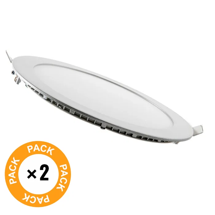 Pack 2 Plafonnier LED 18W 1800Lm 6000K Circulaire 40.000H [JL-GP-LZ-3-M-CW-PK2-AP]
