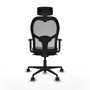 Piqueras y Crespo Chaise de Bureau avec Appui-tête Jorquera 1D036N2 Noir