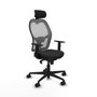 Piqueras y Crespo Chaise de Bureau avec Appui-tête Jorquera 1D036N2 Noir