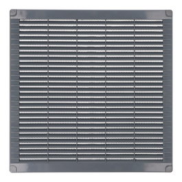 Edm Grille de ventilation carrée ABS gris 300x300x7 mm avec bouchons et moustiquaire
