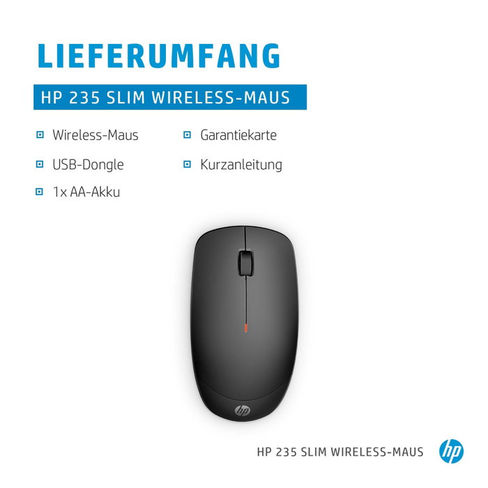 HP 235 Slim Souris sans fil noire HP 235 Slim Souris sans fil noire