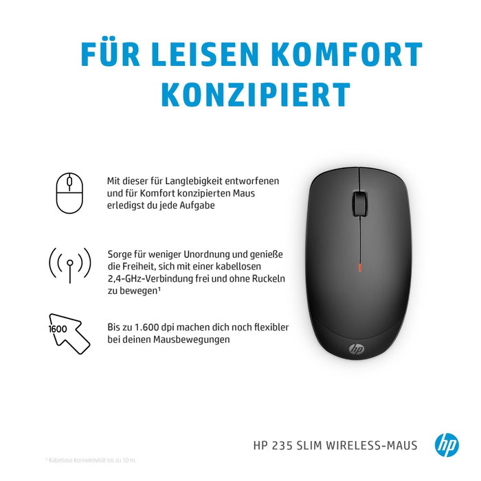 HP 235 Slim Souris sans fil noire HP 235 Slim Souris sans fil noire