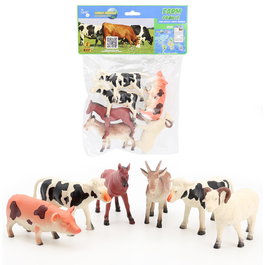 Tachan - Figurines d'animaux de la ferme - Blister de 6 pièces - Référence 7102 - Jouet éducatif pour enfants 3 ans et plus - Multilingue