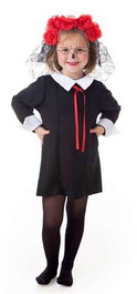 Creaciones Llopis - Costume Enfant Catrina T-5, Robe, Noeud et Couronne (Modèles Assortis) - Taille 10-12 Ans