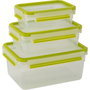 Emsa Clip&Close Set de 3 boîtes de conservation transparent/vert