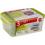 Emsa Clip&Close Set de 3 boîtes de conservation transparent/vert