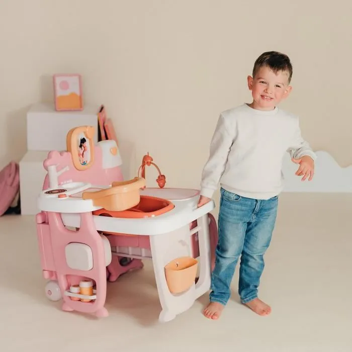 Smoby - Baby Nurse - Grande Maison de Poupée Plébiscitée - 3 Pièces et 19 Accessoires pour S'Occuper du Bébé - Jeu d'Imitation pour Enfants Dès 3 Ans
