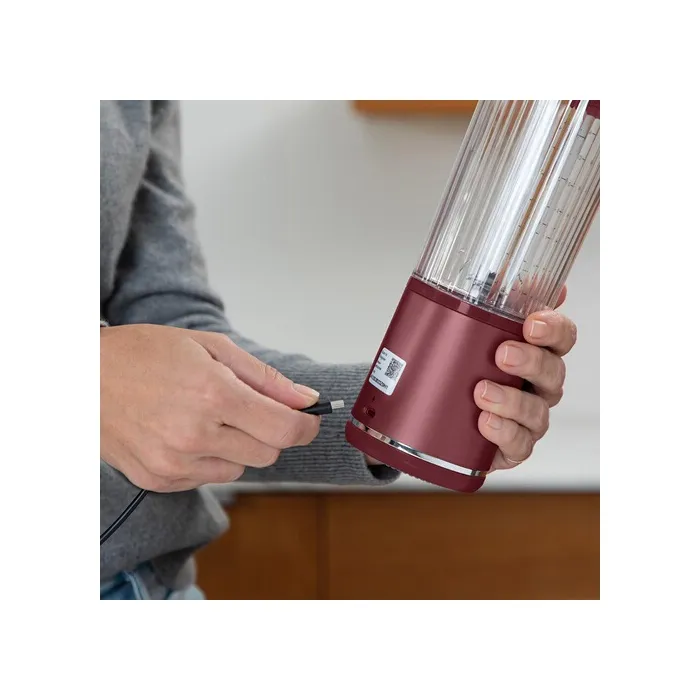 Ninja BC151EUCR Blender portable sans fil Ninja Blast - Bol 530 ml - Mixe glaçons - Autonomie 2h - Recharge USB-C - Sans BPA - Coque protectrice - Cranberry