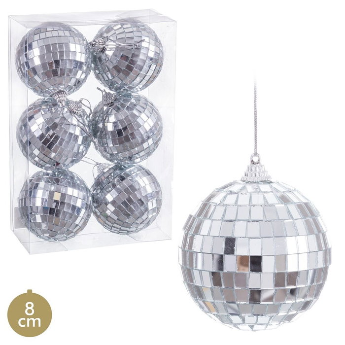 BigBuy Home Boules de Noël Polyfoam Ø 8 cm (Lot de 6)