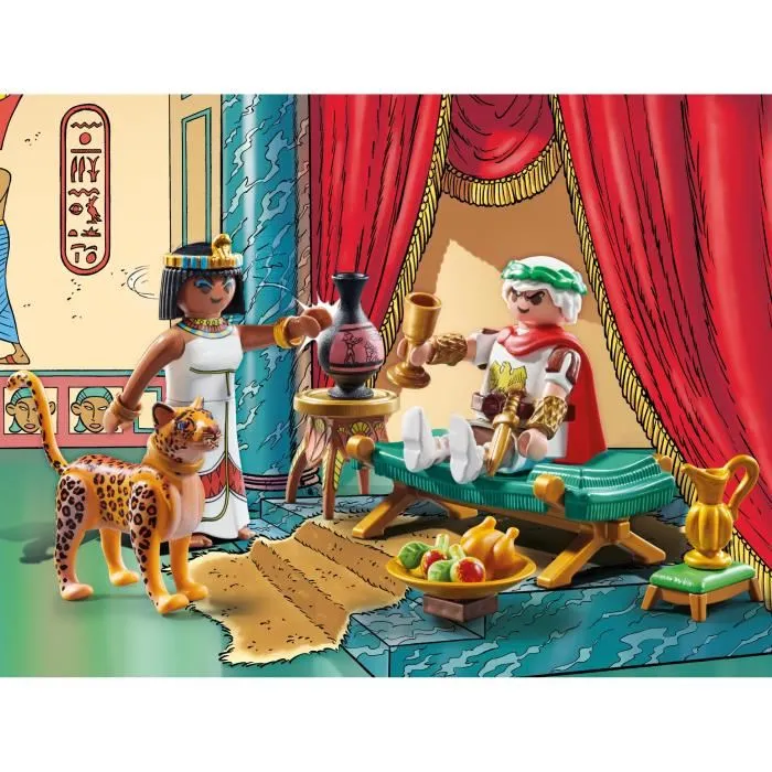 Playmobil 71270 - Figurines Playmobil Astérix, César et Cléopâtre avec Léopard et Accessoires - Jeu de Construction pour Enfants à Partir de 5 Ans