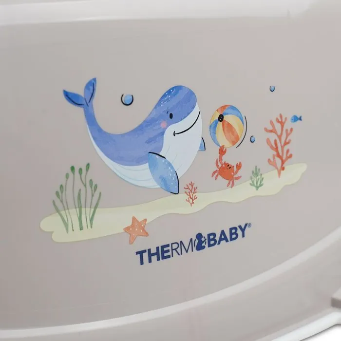 Thermobaby Marchepied antidérapant Yoopi Gris - Stable et ludique pour enfants avec surface antidérapante et poignées latérales