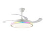 Ventilateur de plafond avec lumière LED RGB, 4 pales rétractables et télécommande InnovaGoods