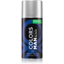 Benetton Colors Man Black - Déodorant spray antitranspirant épicé pour homme - 150 ml