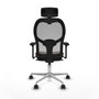 Piqueras y Crespo 3D086N2 Chaise de Bureau avec Appui-tête Gris et Brun foncé