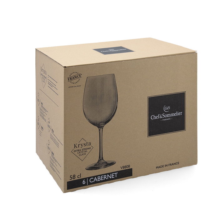 Chef&Sommelier Set de Verres Cabernet Tulip Eco Transparent 580 ml (6 Unités)