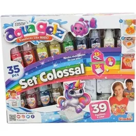 Simba Aqua Gelz - Kit créatif enfant de 8 ans et plus pour création de figurines 3D - Set colossal avec 13 tubes de gel, 16 moules et accessoires