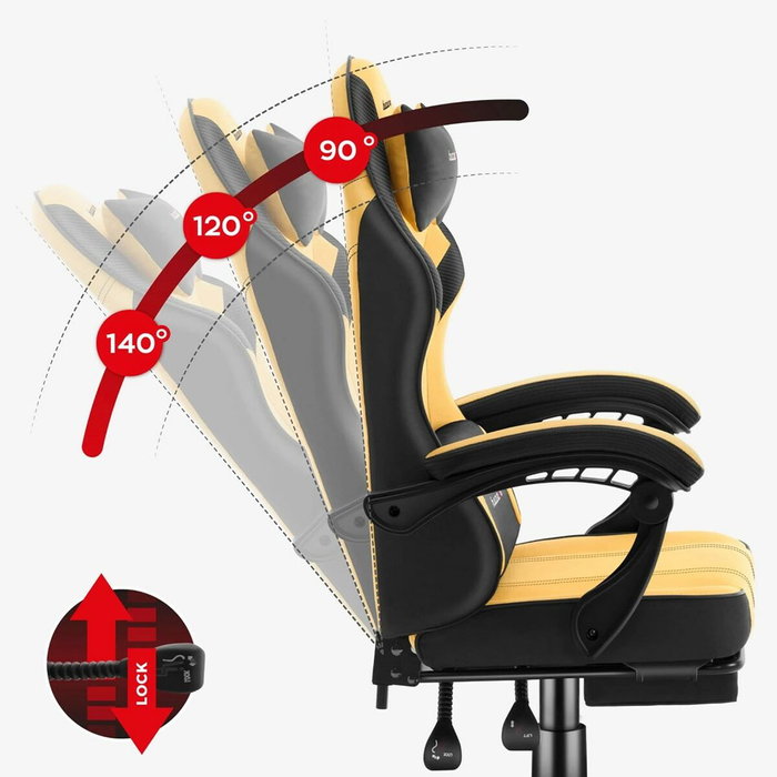Chaise de jeu Huzaro HZ-FORCE 3.7 YELLOW Jaune Noir