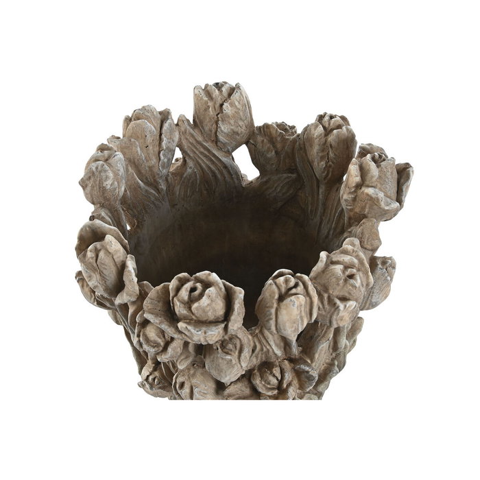 Vase Home ESPRIT Gris Ciment Tulipe 29 x 27 x 32 cm
