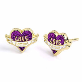 THE CARAT SHOP Boucles d'oreilles 'Potion d'Amour' Harry Potter en alliage plaqué or avec détail émaillé - Environ 10 mm