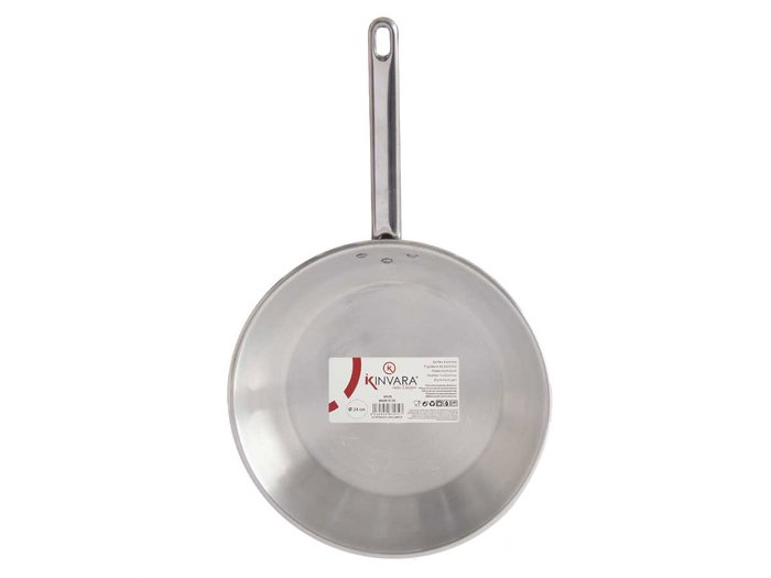 Kinvara Poêle en Aluminium avec Poignée 24 cm – Argenté – Compatible Gaz et Four (Set de 12)