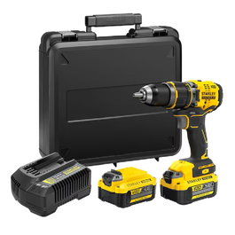 STANLEY FATMAX Perceuse-visseuse à percussion sans fil 18V Brushless V20 SFMCD721M2K-QW, 80 Nm, 2 batteries 4 Ah, chargeur, mallette