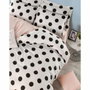 BigBuy Home Parure de couette King size Blanc, Noir et Saumon à pois, 3 pièces