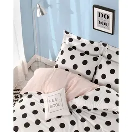 Parure de lit 1 housse de couette 220x240 cm + 2 taies d'oreiller 60x60 cm - 65% coton 35% polyester - Blanc