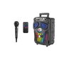 iDance Altavoz Calavera Funky - Enceinte portable Bluetooth avec microphone et télécommande, design crâne, éclairage LED, recharge USB, noir