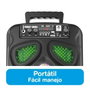iDance Altavoz Calavera Funky - Enceinte portable Bluetooth avec microphone et télécommande, design crâne, éclairage LED, recharge USB, noir
