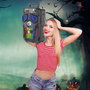 iDance Altavoz Calavera Funky - Enceinte portable Bluetooth avec microphone et télécommande, design crâne, éclairage LED, recharge USB, noir
