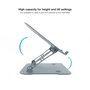 Tooq Support Réglable pour Ordinateur Portable et Tablette, Aluminium Gris, Ergonomic à Hauteur et Inclinaison Ajustables, Compatible 11 à 17.3 Pouces