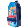 Loungefly Étui à bandoulière Disney Stitch Camping Cuties en cuir vegan avec fermeture éclair, détails imprimés et mousqueton - 10x20x5 cm