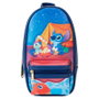 Loungefly Étui à bandoulière Disney Stitch Camping Cuties en cuir vegan avec fermeture éclair, détails imprimés et mousqueton - 10x20x5 cm