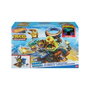 Mattel - Hot Wheels Monster Trucks Mega-Wrex vs Crushzilla HPR47 - Set de jeu avec camion lanceur et voitures écrasables - Pour enfants de 4 ans et plus