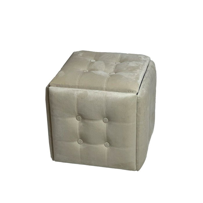 GO GIFT Jeu de tabourets Transformer Crème Velours Acier 5 en 1 - 5 Unités
