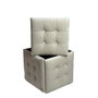 GO GIFT Jeu de tabourets Transformer Crème Velours Acier 5 en 1 - 5 Unités