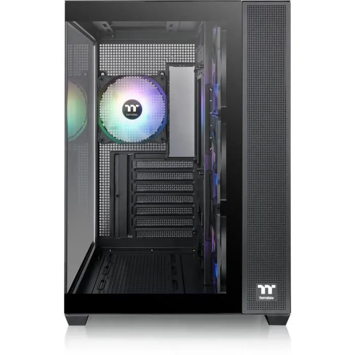 Thermaltake View 380 TG ARGB - Boîtier PC Moyen Tour ATX, Noir avec 4 Ventilateurs ARGB 120 mm, Panneaux Verre Trempé, Ports USB-C et USB 3.0
