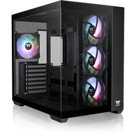 Thermaltake View 380 TG ARGB - Boîtier PC Moyen Tour ATX, Noir avec 4 Ventilateurs ARGB 120 mm, Panneaux Verre Trempé, Ports USB-C et USB 3.0
