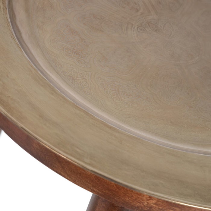 BigBuy Home Table d'appoint Doré Naturel Ronde
