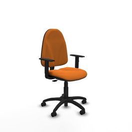 PIQUERAS Y CRESPO Chaise de bureau Algarra, similicuir orange, accoudoirs 1D